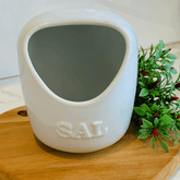 Saleiro em Cerâmica Branco - Ela Decora